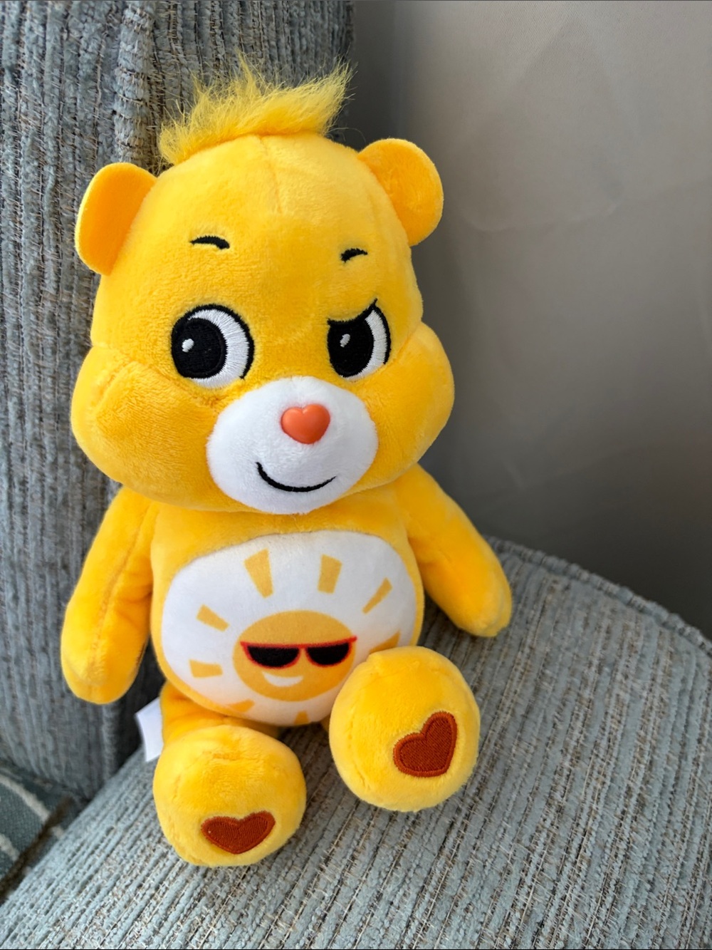Care Bears Yellow Sunshine Bear Plush with Sunglasses Emblem
